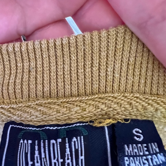 Ocean Beach San Francisco Yellow Mushroom Pullover Sweater Size S - Picture 6 of 7